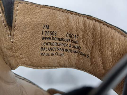 Born Women's Black Leather Slip-On Sandals Size 7M image number 3