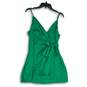 Akira Womens Green Sleeveless Spaghetti Strap Front Tie Wrap Mini Dress Size M image number 1