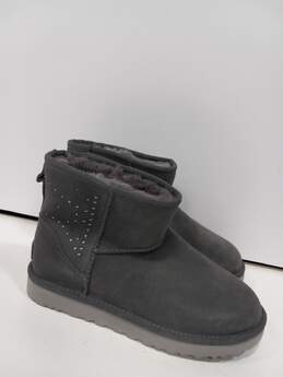 UGG's Studded Gray Leather Slip-On Boots Size 7 alternative image