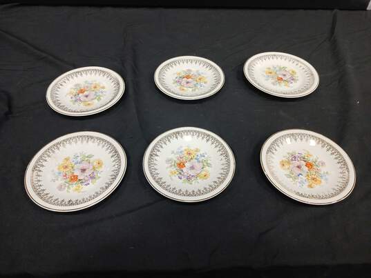 6PC Edwin M. Knowles China Saucer & Bread Plate Bundle image number 1
