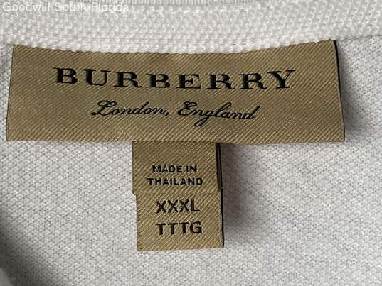 Authentic Burberry Mens White Collared Short Sleeve Golf Polo Shirt Size XXXL image number 4