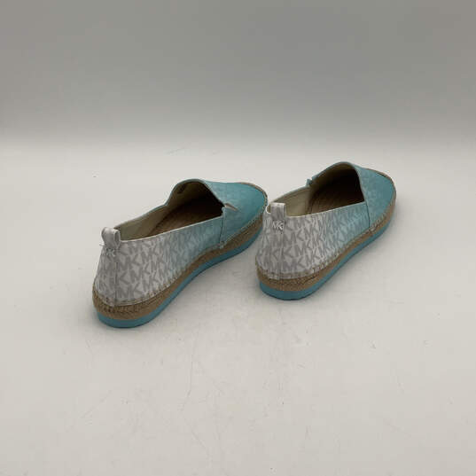 Womens Blue Ombre Logo Wooden Detail Slip-On Espadrille Flats Size 9.5 image number 2