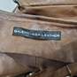 Balenciaga Brown Leather Side Zip Lambskin Biker Jacket Women's Size 42 - AUTHENTICATED image number 4