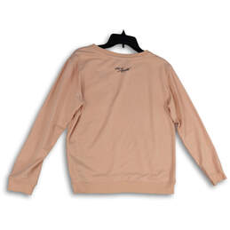 Womens Pink Round Neck Long Sleeve Pullover Sweatshirt Size Medium alternative image