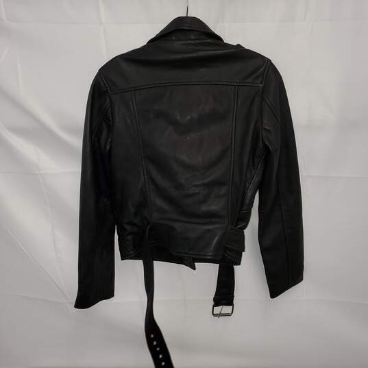Walter Baker Black Full Zip Lamb Leather Jacket Size S image number 2