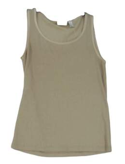 Chicos Women's Tan Sleeveless Scoop Neck Casual Pullover Tank Top Size 1