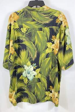 Tommy Bahama Mens Green Floral Silk Short Sleeve Hawaiian Button-Up Shirt Sz XL alternative image