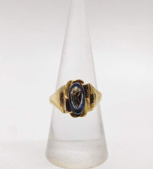 Vintage 10K Yellow Gold 1976 Spinel Class Ring 4.2g image number 3