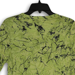 NWT Womens Green Floral Short Sleeve V-Neck Pullover Blouse Top Size S P
