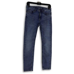 Womens Blue Denim Medium Wash Pockets Stretch Skinny Leg Jeans Size 2