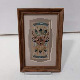Framed Authentic Navajo Sandpainting by Charlotte Denetdale