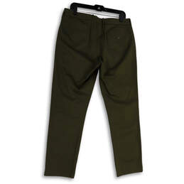 Mens Green Flat Front Straight Leg Slash Pockets Dress Pants Size W32 L30 alternative image