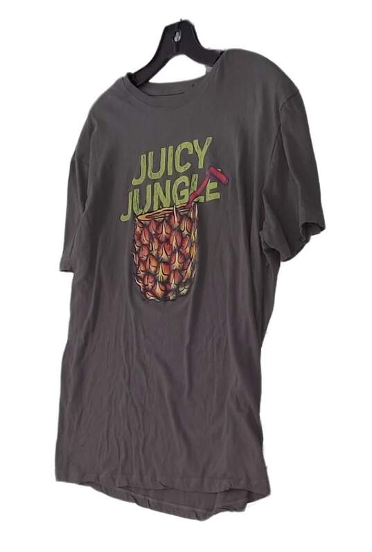 Mens Gray Juicy Jungle Graphic Short Sleeve Crew Neck T-Shirt Size Large image number 1
