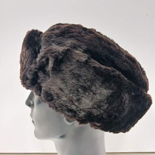 Black Fur Trapper Hat image number 3