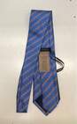 VERSACE Italy Blue Striped 100% Silk Necktie Tie image number 4