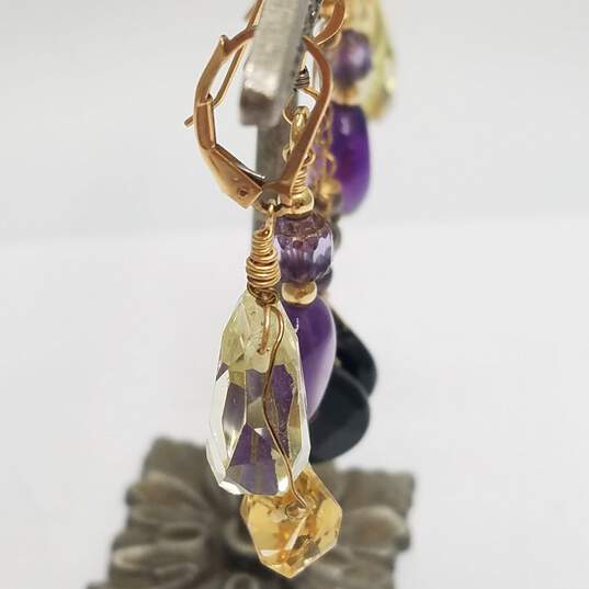 Gold Filled Assorted Gemstone Earring Bundle 3pcs. 16.1g image number 5
