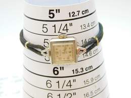 Ladies VTG Bulova 18K White Gold Case 23 Jewels Black Corded Wrist Watch 9.6g
