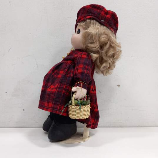 Precious Moments Erica Holiday Doll In Plaid Dress & Matching Beret image number 3