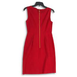 NWT Kate Spade Womens Red Boat Neck Bow Sleeveless Back Zip Sheath Dress Size 4 alternative image