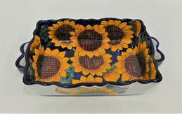Talavera Sunflower Festive 7x10 Inch 3 Inch Mexican Pottery Pan Serving alternative image