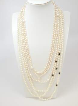 Romantic Pearl Onyx & Mother of Pearl Necklaces