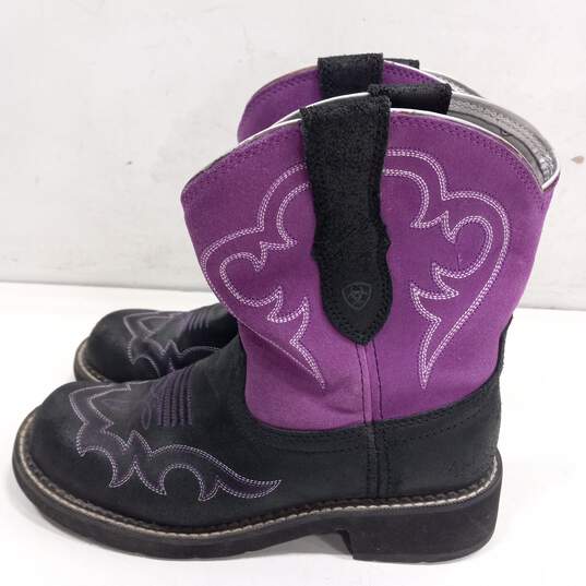 Ariat Women's Purple & Black Western Boots Size 8.5B image number 4