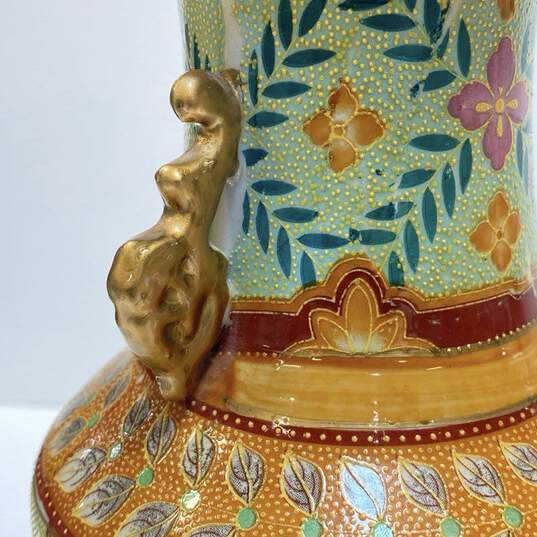 Oriental Porcelain 13.5 inch Tall Decorative Set of 2 Table Top Jars /Vases image number 4