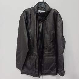 Irvine Park Men's Black Leather Jacket Size S