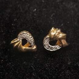10K Yellow Gold Heart Stud Earrings With Moissanite alternative image
