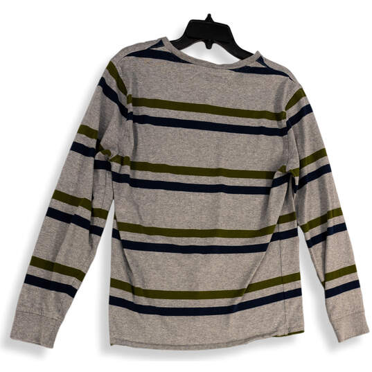Mens Multicolor Stripe Long Sleeve Crew Neck Pullover Sweatshirt Size M image number 2
