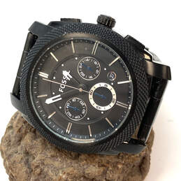 Designer Fossil FS-4552 Black Strap Chronograph Dial Analog Wristwatch