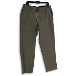 NWT Mens Gray Flat Front Elastic Waist Drawstring Bowline Ankle Pants Size XL