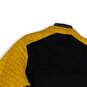 Mens Black Yellow Mock Neck Quilted Long Sleeve Full-Zip Track Jacket Sz M image number 4