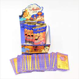 Vintage Disney's Aladdin Panini Trading Cards Lot w/ Sealed Super Packs