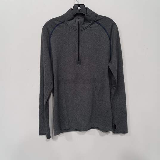 Men's Grey & Blue Activewear Sweatshirt Size Medium image number 1