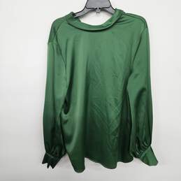 Green Zip Up Long Sleeve Blouse alternative image