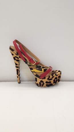 Alejandra G Platform Calf Hair Leopard Print Heels Multicolor 6.5