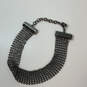 Designer Givenchy Silver-Tone Fashionable Link Chain Beaded Choker Necklace image number 2