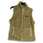 Womens Tan Los Gatos Fleece Mock Neck Sleeveless Full-Zip Vest Size XL image number 1