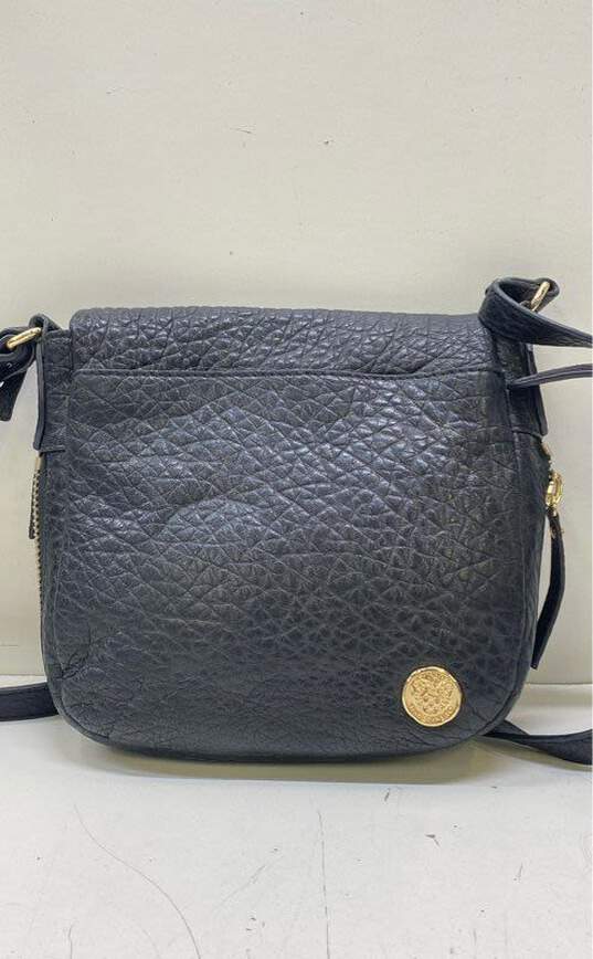 Vince Camuto Pebble Leather Double Zip Crossbody Black image number 2