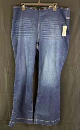 NWT INC International Concept Womens Blue Dark Wash Flared Jeans Size 18W