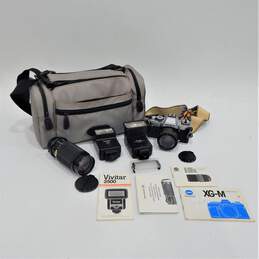 Minolta XG-M SLR 35mm Film Camera w/ 2 Lens, 2 Flash, Manuals & Bag