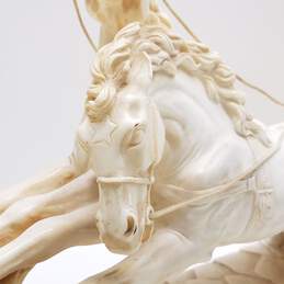 Large Dramatic Resin Horses Roman Chariot Gladiator Statue alternative image