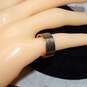 14K Yellow Gold Antiqued Black Lined Ring Band Size 5.25 - 9.2g image number 1