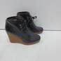 Michael Kors Women's PW14E Brown Leather Lace-Up Wedge Booties Size 8M image number 3