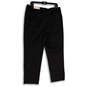 NWT Womens Black Pinstripe Flat Front Straight Leg Trouser Pants Size 12 image number 2