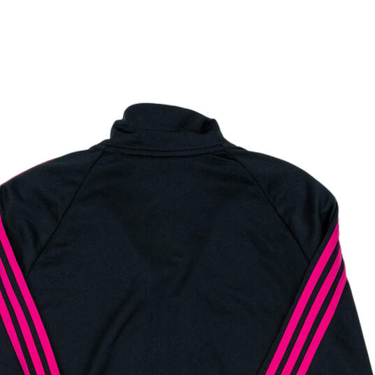 Women's Black Pink Training Essentials Tricot Full-Zip Track Jacket Size XL image number 4