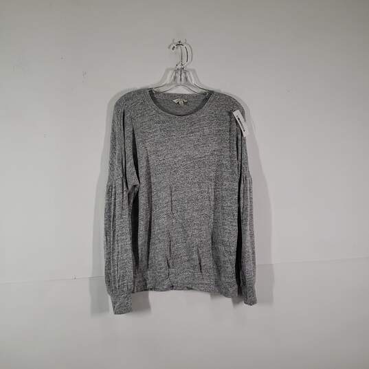 Womens Heather Long Sleeve Round Neck Pullover T-Shirt Size Medium image number 1