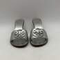 Womens Aerin Metallic Silver Open Toe Slip-On Cone Heel Slide Sandals Size 7.5 image number 1
