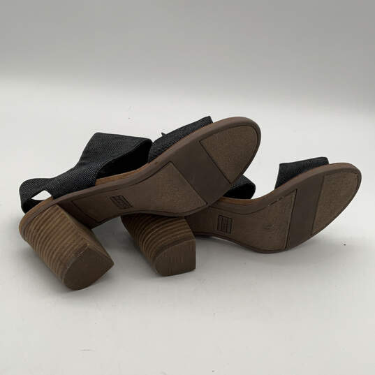 Womens Majorca Cutout Blue Side Zip Block Heel Ankle Strap Sandal Size 8.5 image number 6